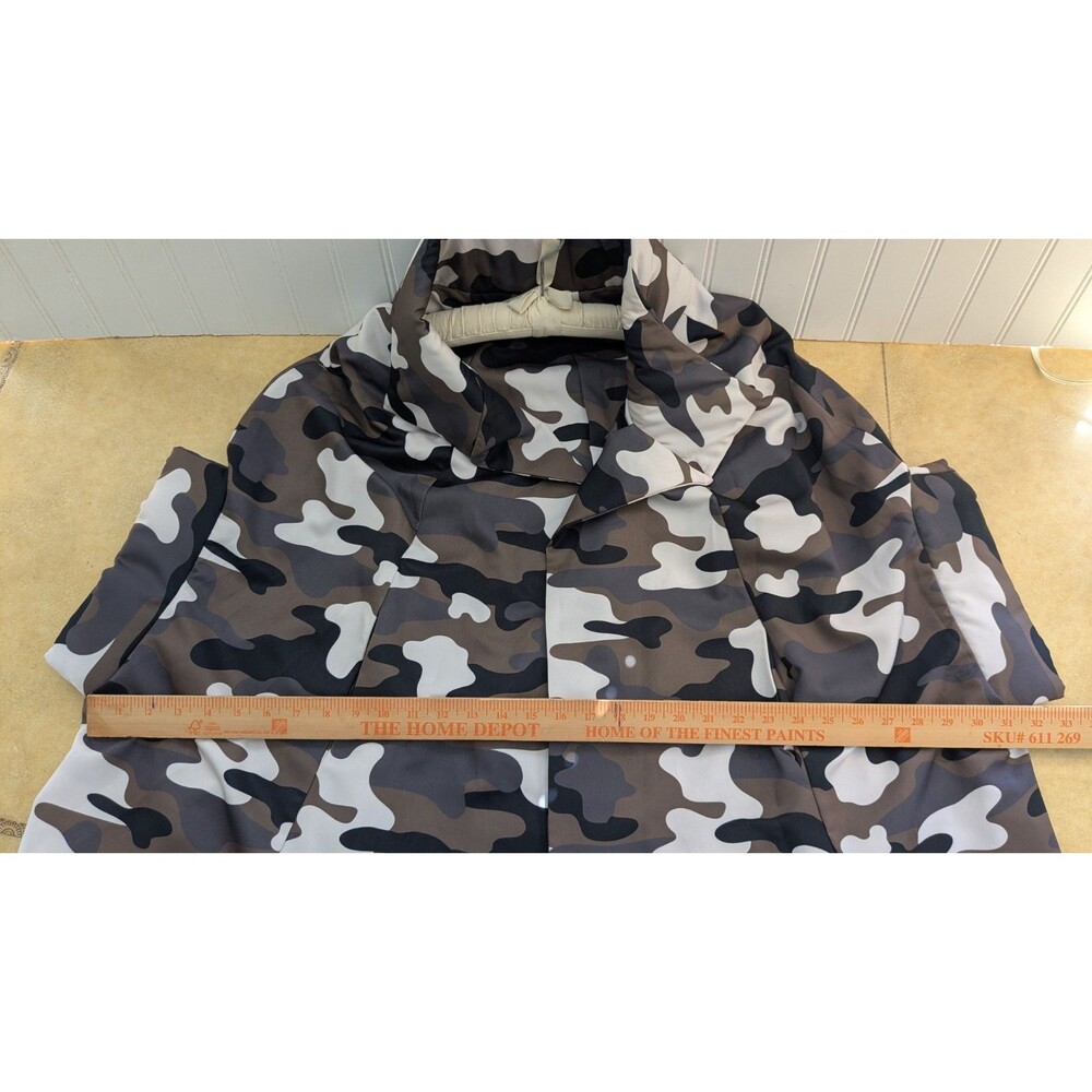 PlaNet by Lauren G NWOT Camouflage Cape Jacket Shawl Collar Button Front Pockets - Picture 12 of 14